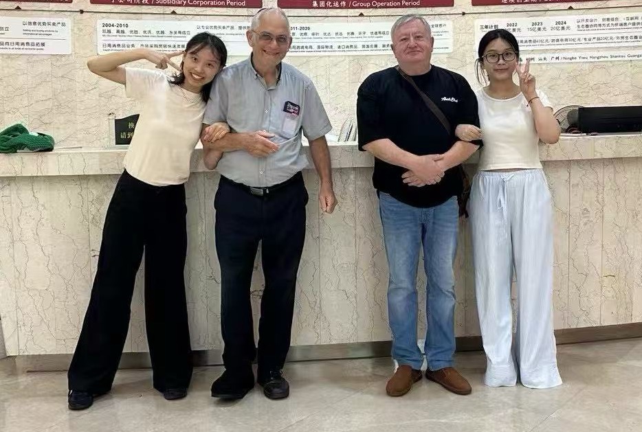 Lucky Orange with a client during a sourcing or factory visit